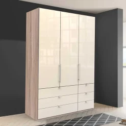 Wohnen Jugendzimmerschränke*150cm breiter Schlafzimmerschrank in Creme - Rativian