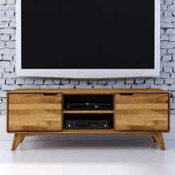 Wohnen Sideboards & Kommoden|Sideboards & Kommoden*134cm breiter TV Unterschrank aus Holz - Eavy I