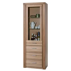 Wohnen Esszimmer-Vitrinen|Vitrinen*68cm breiter Vitrinenschrank in Kernbuche - Uhelia