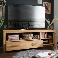 Wohnen 170cm breites TV Board aus geölter Wildeiche - Loitons