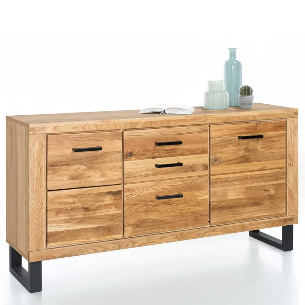 Wohnen Küchenschränke|Sideboards*158cm Design Sideboard in Wildeiche teilmassiv - Arello
