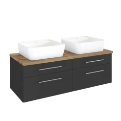 Wohnen 120cm Doppelwaschplatz in Grau Wildeiche - Estregos