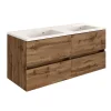 Wohnen Waschtisch|Waschbeckenunterschränke*120cm Doppelwaschtisch in Wildeiche - Iliam