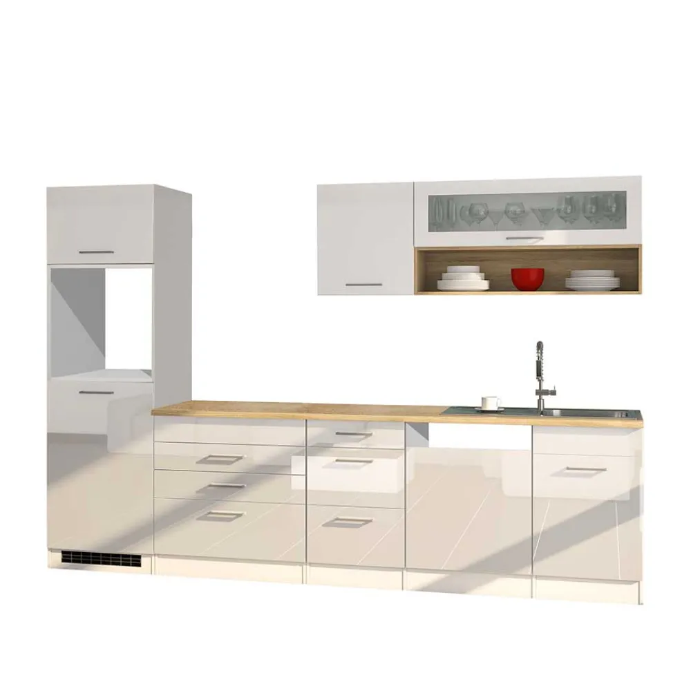 Wohnen 300cm Fertige Küche ohne Einbaugeräte - Cuneo (achtteilig)