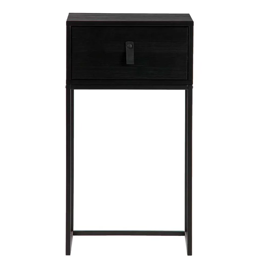 Wohnen Kommoden|Nachttische*74cm hohe Nachtkonsole in Schwarz lackiert - Fronco