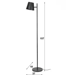 Wohnen Lampen & Leuchten*157cm hohe Stehlampe in Anthrazit - Cerine