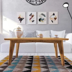 Wohnen 48cm hoher Holz Couchtisch aus Wildeiche - Eavy