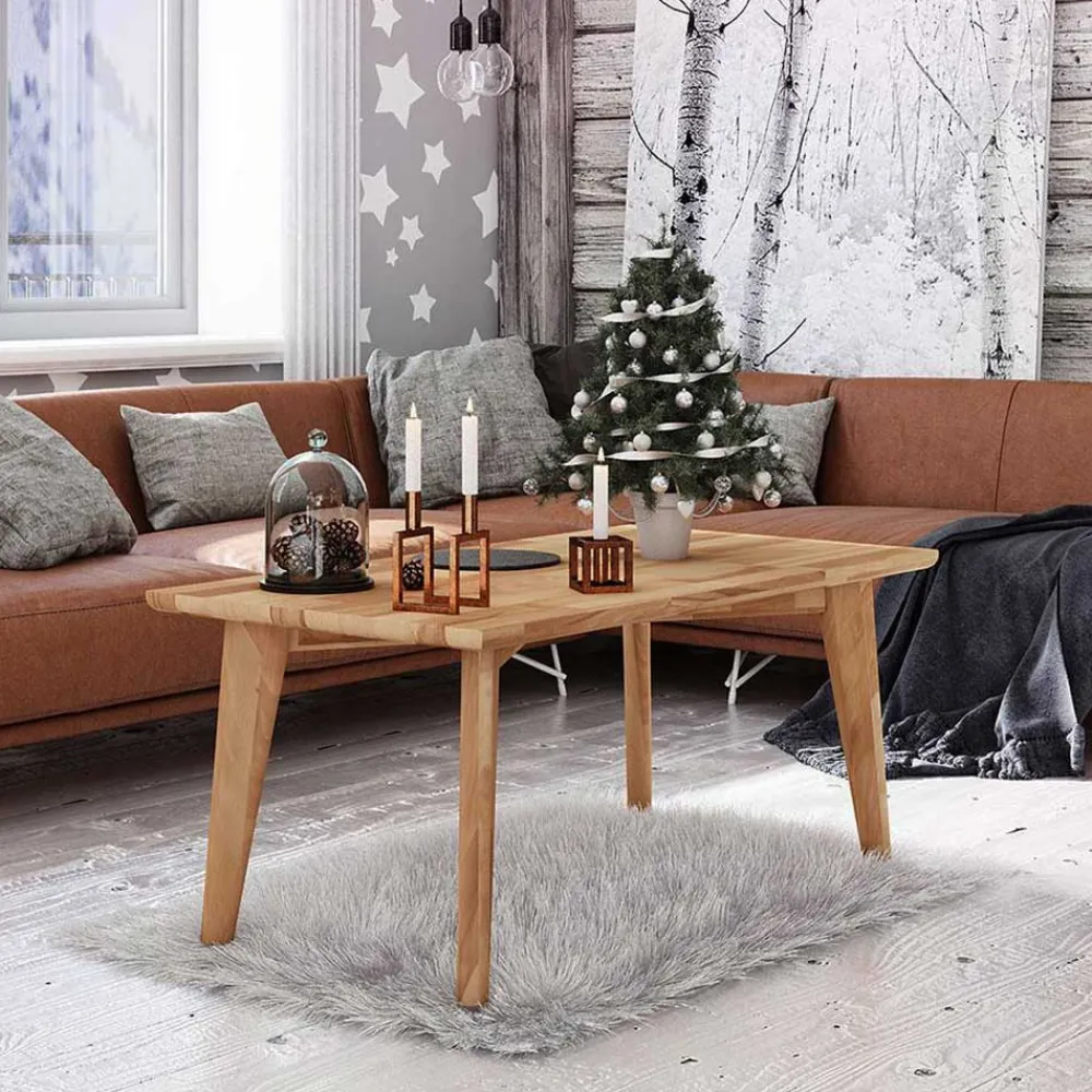 Wohnen 48cm hoher Holz Couchtisch aus Wildeiche - Eavy