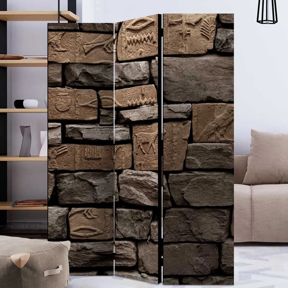 Wohnen 175cm hoher Paravent mit Mauer Stein Optik - Eslawan