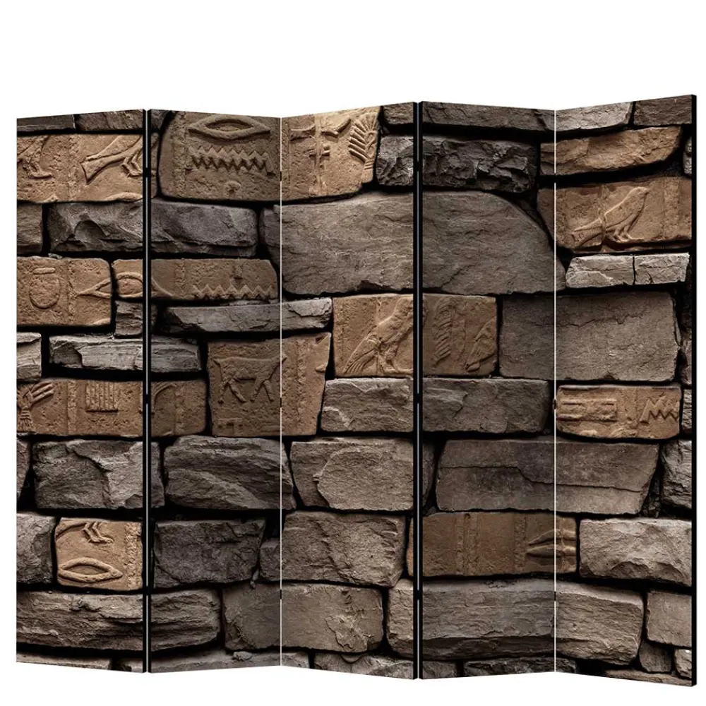 Wohnen 175cm hoher Paravent mit Mauer Stein Optik - Eslawan