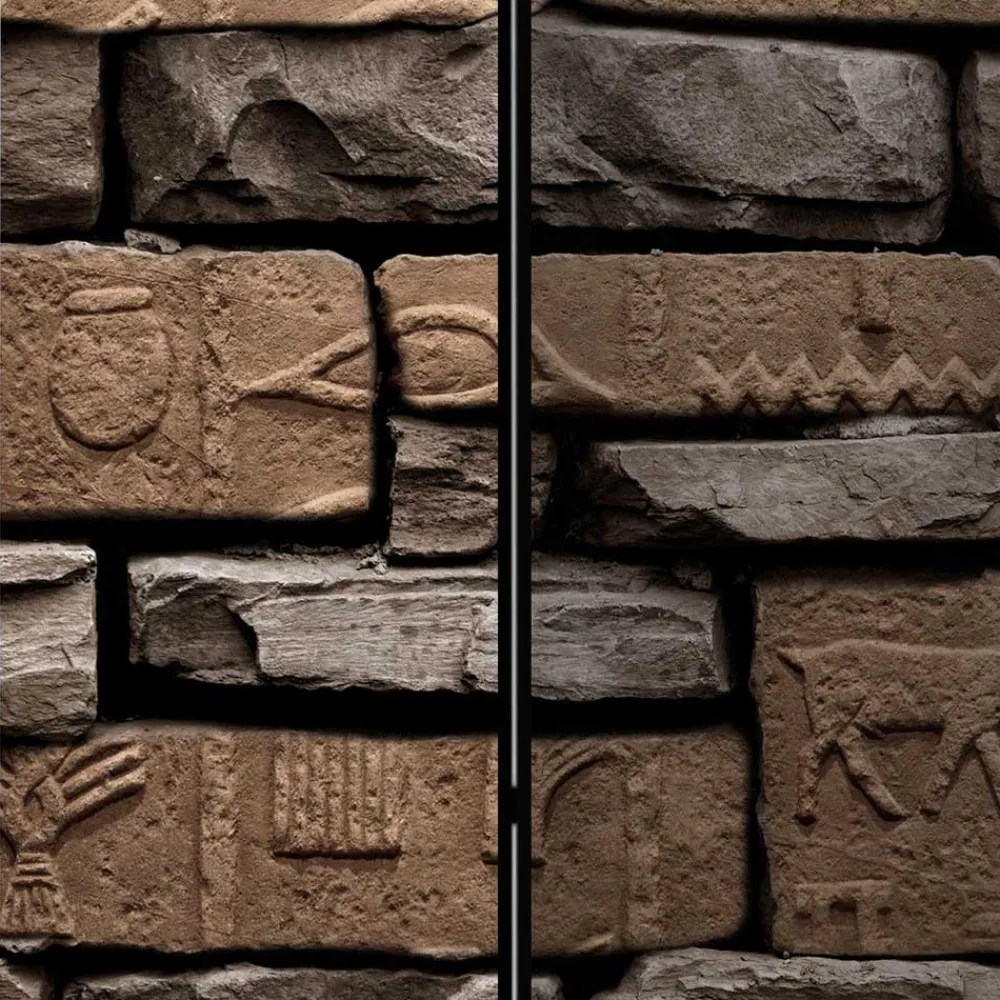 Wohnen 175cm hoher Paravent mit Mauer Stein Optik - Eslawan