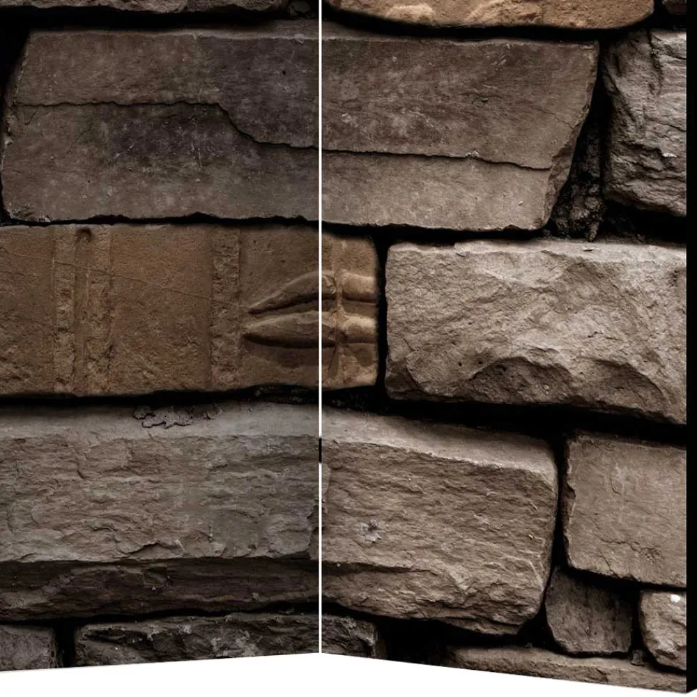 Wohnen 175cm hoher Paravent mit Mauer Stein Optik - Eslawan