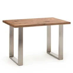 Wohnen 107cm hoher Tisch aus Eiche Dunkel & Edelstahl - Venerdi