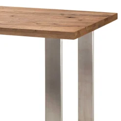 Wohnen 107cm hoher Tisch aus Eiche Dunkel & Edelstahl - Venerdi