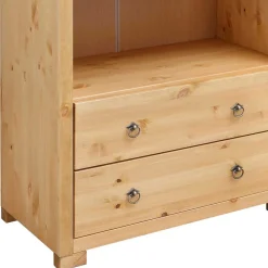 Wohnen Esszimmer-Vitrinen*178cm hohes Kiefernholz Regal mit 4 Fächern - Vinidad