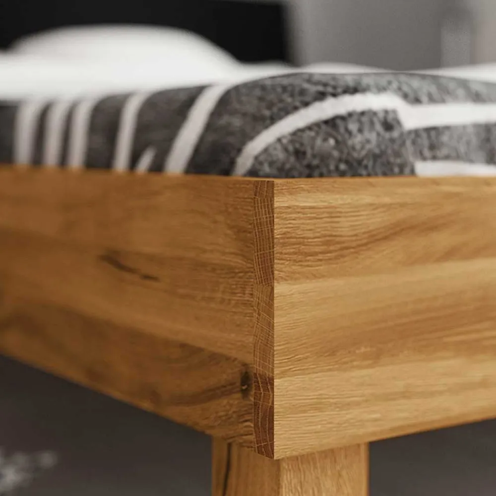 Wohnen Schwarze Möbel|Naturholzmöbel*210cm Holzbett & Nachttische - Olbysca (dreiteilig)