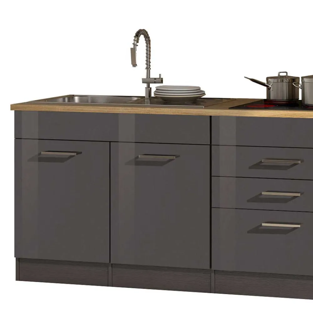 Wohnen 290cm Küchenmöbel in Grau - Bozenia (siebenteilig)