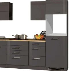 Wohnen 290cm Küchenmöbel in Grau - Bozenia (siebenteilig)