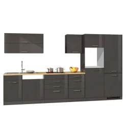 Wohnen 360cm Küchenzeile Leerblock in Grau - Bozenia (achtteilig)