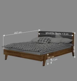Wohnen 190cm Kurzes Bettgestell aus Wildeiche Holz - Hardus