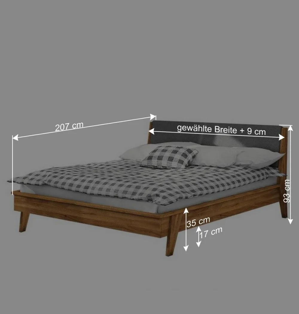 Wohnen 190cm Kurzes Bettgestell aus Wildeiche Holz - Hardus
