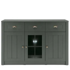 Wohnen Landhausmöbel|Küchenschränke*130cm Landhaus Sideboard in Dunkelgrün - Niestov
