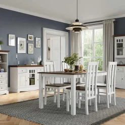 Wohnen Landhausmöbel|Sideboards*130cm Landhauskommode mit Glaseinsatz - Manipur