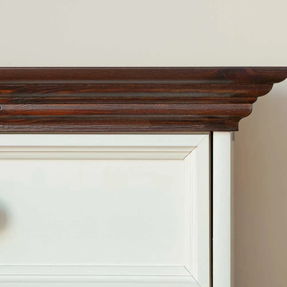 Wohnen Landhausmöbel|Sideboards*130cm Landhauskommode mit Glaseinsatz - Manipur