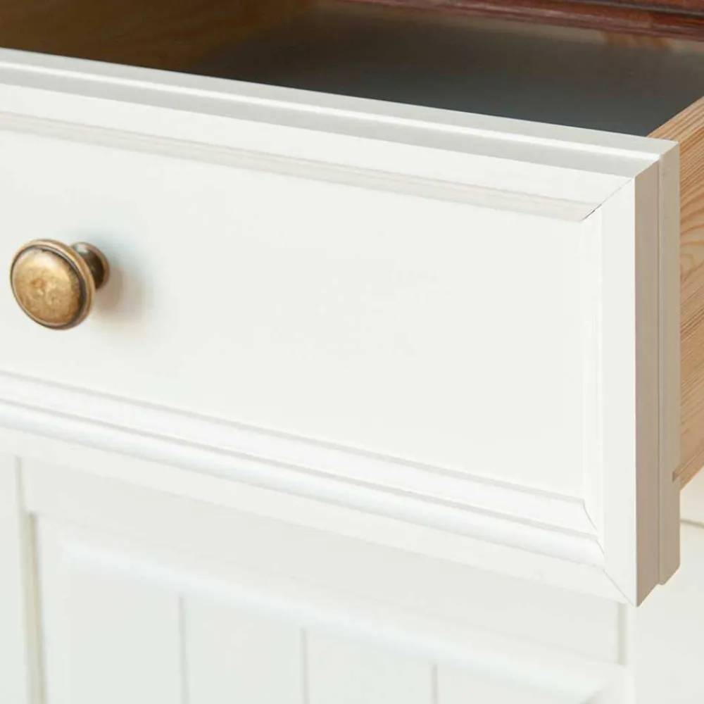 Wohnen Landhausmöbel|Sideboards*130cm Landhauskommode mit Glaseinsatz - Manipur