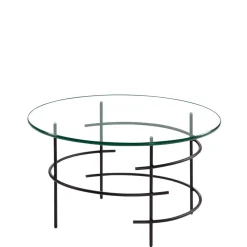 Wohnen 60cm runder Couchtisch mit Glasplatte - Prakto