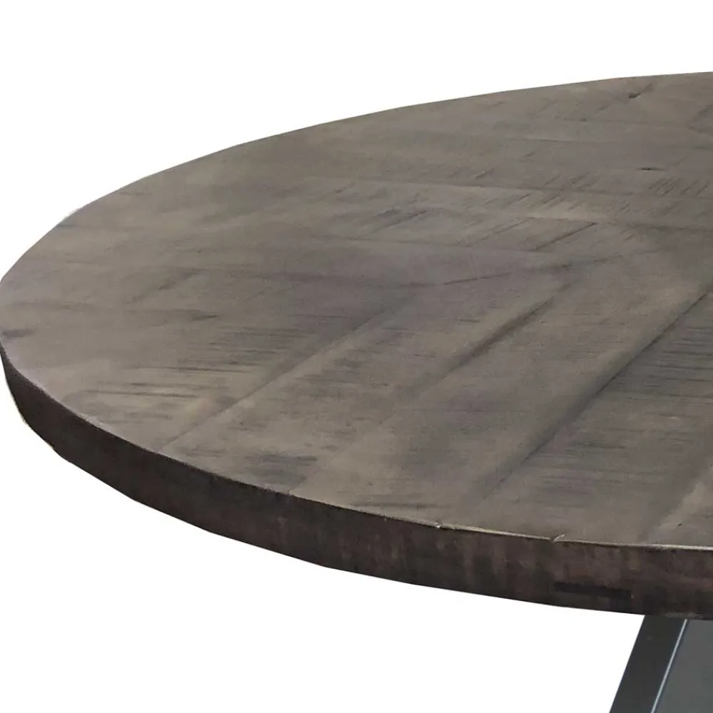 Wohnen 120cm runder Holz Esstisch in Grey Wash - Nicoletta