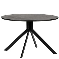 Wohnen Schwarze Möbel*120cm runder Küchentisch in Schwarz - Alberus