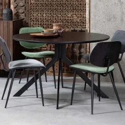 Wohnen Schwarze Möbel*120cm runder Küchentisch in Schwarz - Alberus