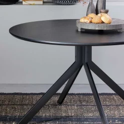 Wohnen Schwarze Möbel*120cm runder Küchentisch in Schwarz - Alberus