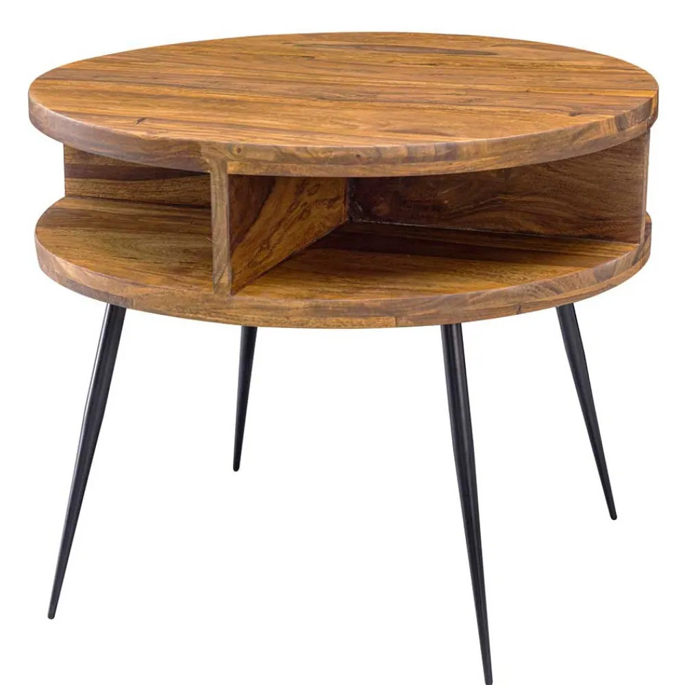 Wohnen Loft Möbel|Industrial Möbel*60cm runder Wohnzimmer Beistelltisch aus Sheesham - Pastilla