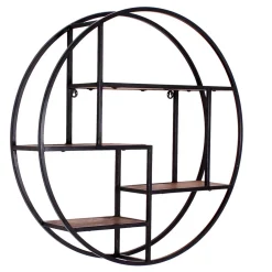 Wohnen Esszimmerregale|Regale*75cm rundes Hängeregal aus Metall & Holz - Mendoza