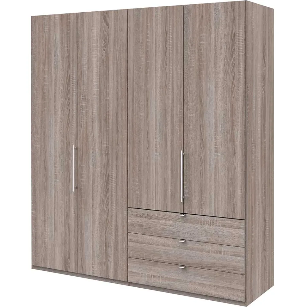 Wohnen 200cm Schlafzimmerschrank mit Folierung Holzoptik - Crenba