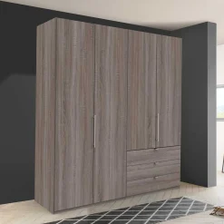 Wohnen 200cm Schlafzimmerschrank mit Folierung Holzoptik - Crenba