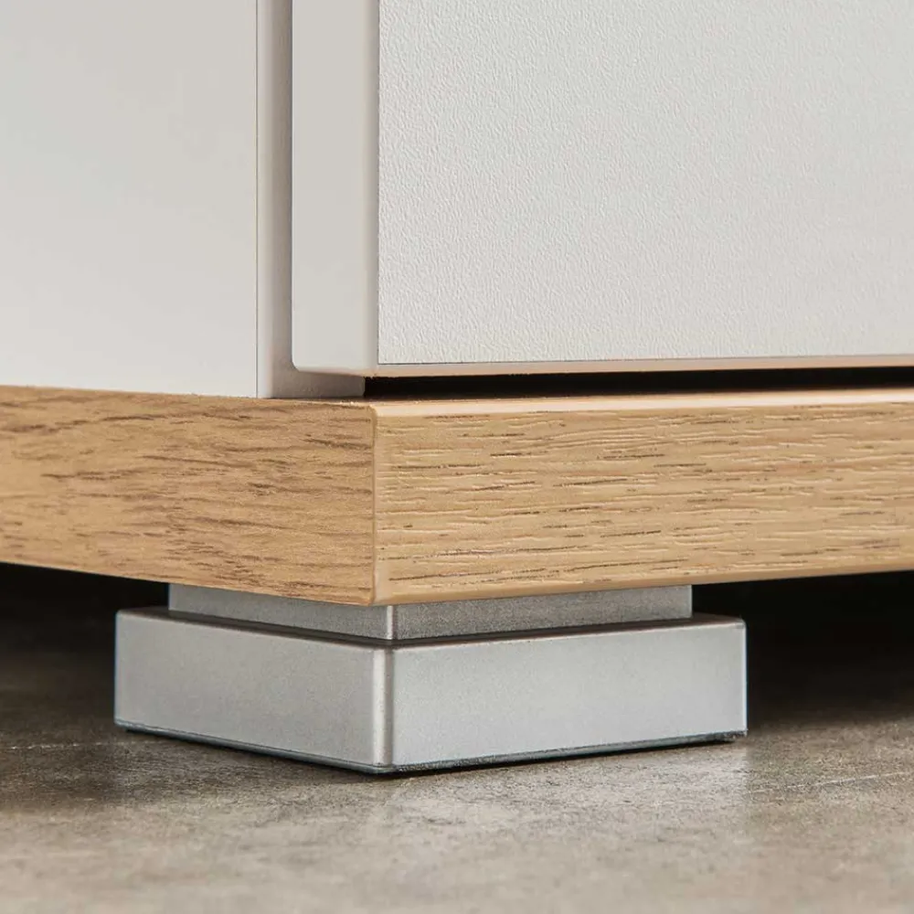 Wohnen Schuhschränke*89cm Schuh-Kommode in Weiß & Eiche - Vicanossa