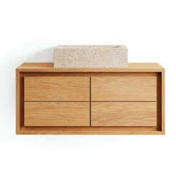 Wohnen 90cm Teakholz Waschkonsole fürs Bad - Reddnas