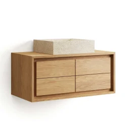 Wohnen 90cm Teakholz Waschkonsole fürs Bad - Reddnas