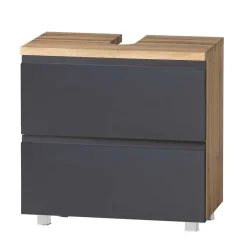 Wohnen 60cm Unterbeckenschrank in Grau & Wildeiche - Jambi