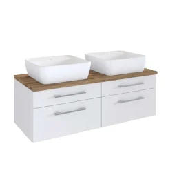 Wohnen 120cm Waschtisch für 2 Personen in Weiß - Enwicos