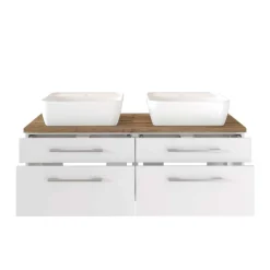 Wohnen 120cm Waschtisch für 2 Personen in Weiß - Enwicos