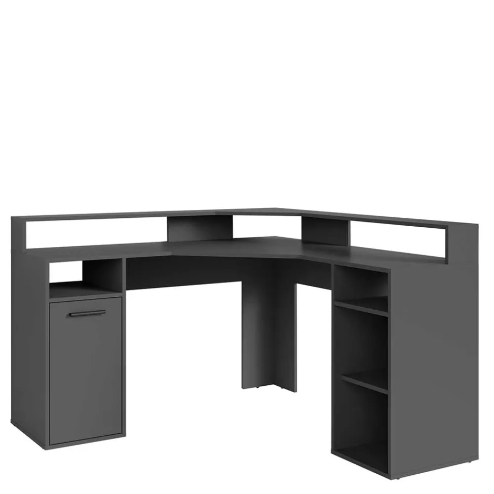 Wohnen Computer Winkeltisch in Anthrazit - Ricky