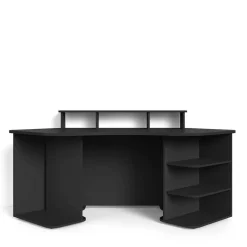 Wohnen Computertisch in Schwarz mit Aufsatz - Iscian