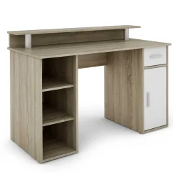 Wohnen Jugendzimmertische|Kinderschreibtische*Computertisch in Sonoma-Eiche und Weiß - Bojan