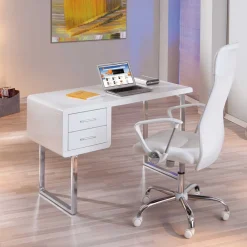 Wohnen Kinderschreibtische*Computertisch Point in Hochglanz Weiß