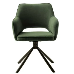 Wohnen Stühle|Retro Möbel*Cord Tischsessel in Oliv Grün - Emilio (2er Set)