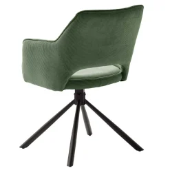 Wohnen Stühle|Retro Möbel*Cord Tischsessel in Oliv Grün - Emilio (2er Set)